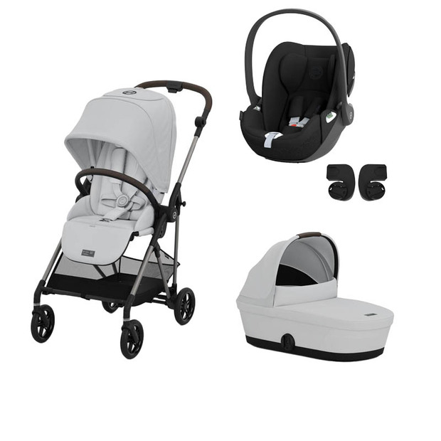 Poussette TRIO Melio 4 Taupe Nacelle Fog grey Cloud T Sepia Black - CYBEX