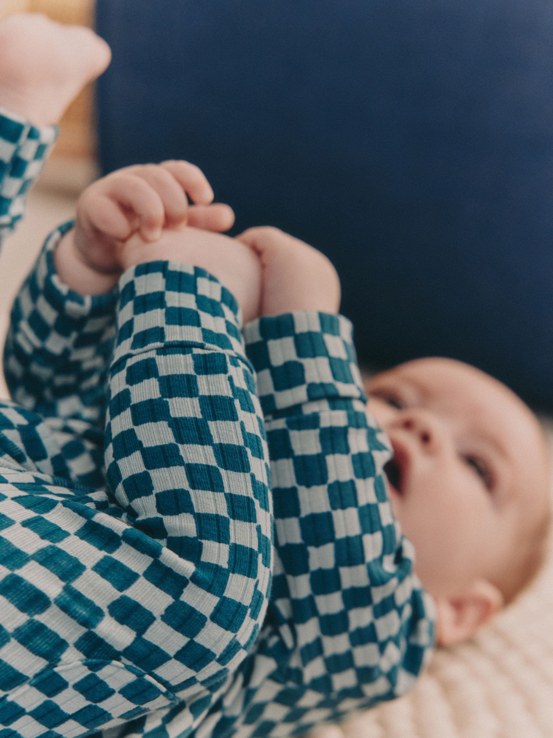 Groen met dambordprint - Top en Leggings 2 -delige Babyset (0mnd-3jr)