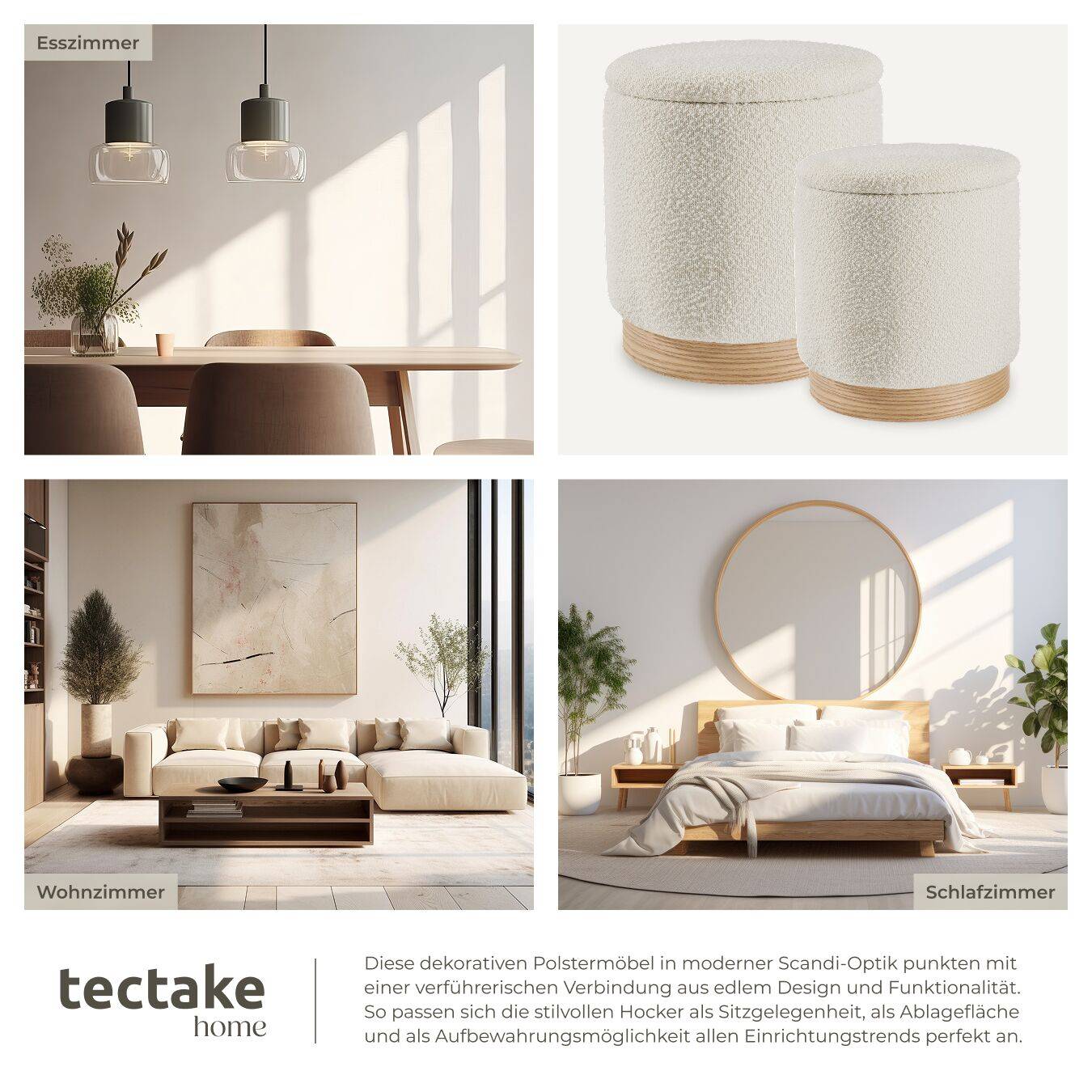 2er Set Sitzhocker mit Stauraum Orchide