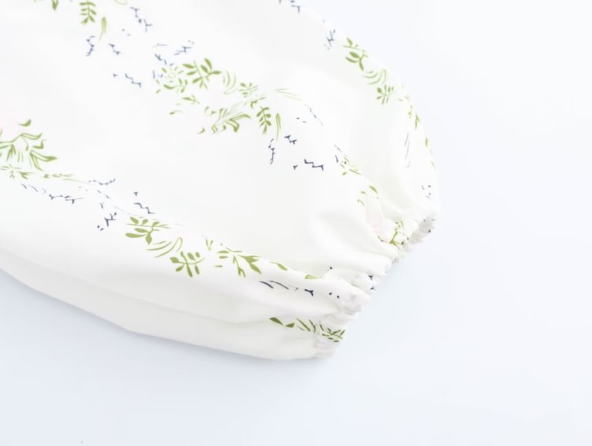 Cumulys - Maxi A-lijn jurk met lange mouwen, vierkante hals en bloemenprint