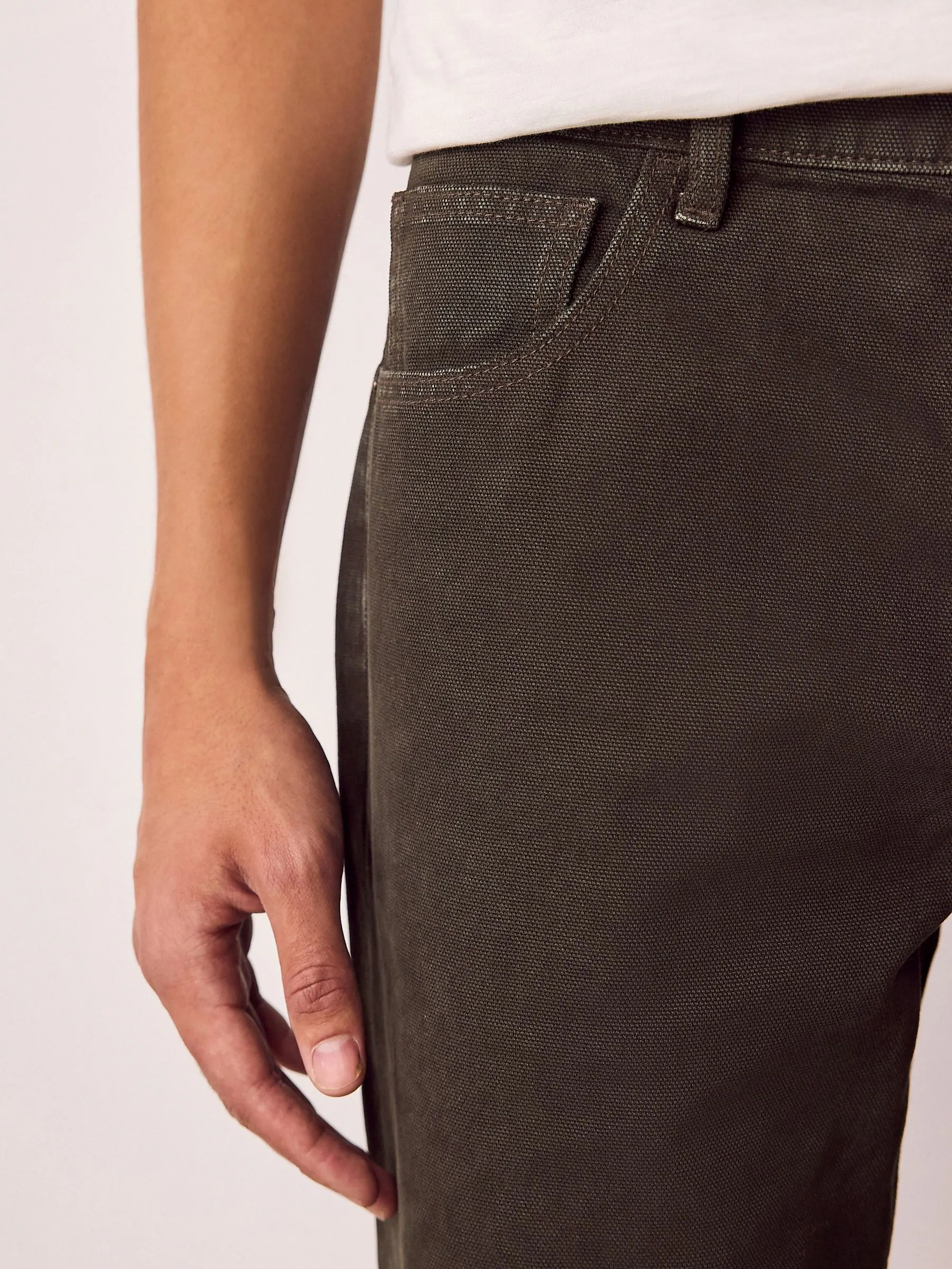 Bruin - Canvas denim jeans