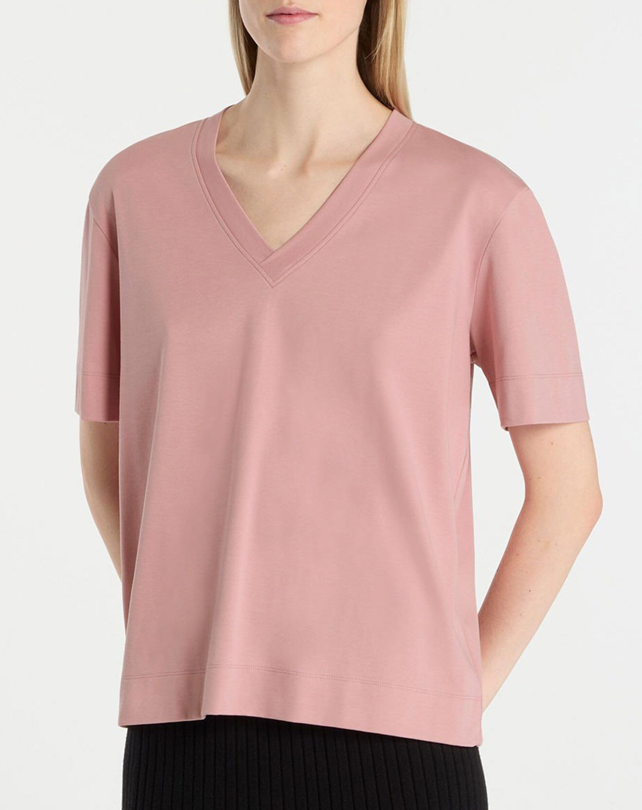 Jodhpur T-Shirt 100% Coton Biologique Baribo col V rose