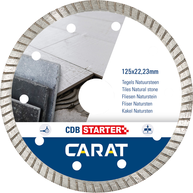 Carat dia.zaag tegels/natuursteen cdb starter Ø125x22,23mm