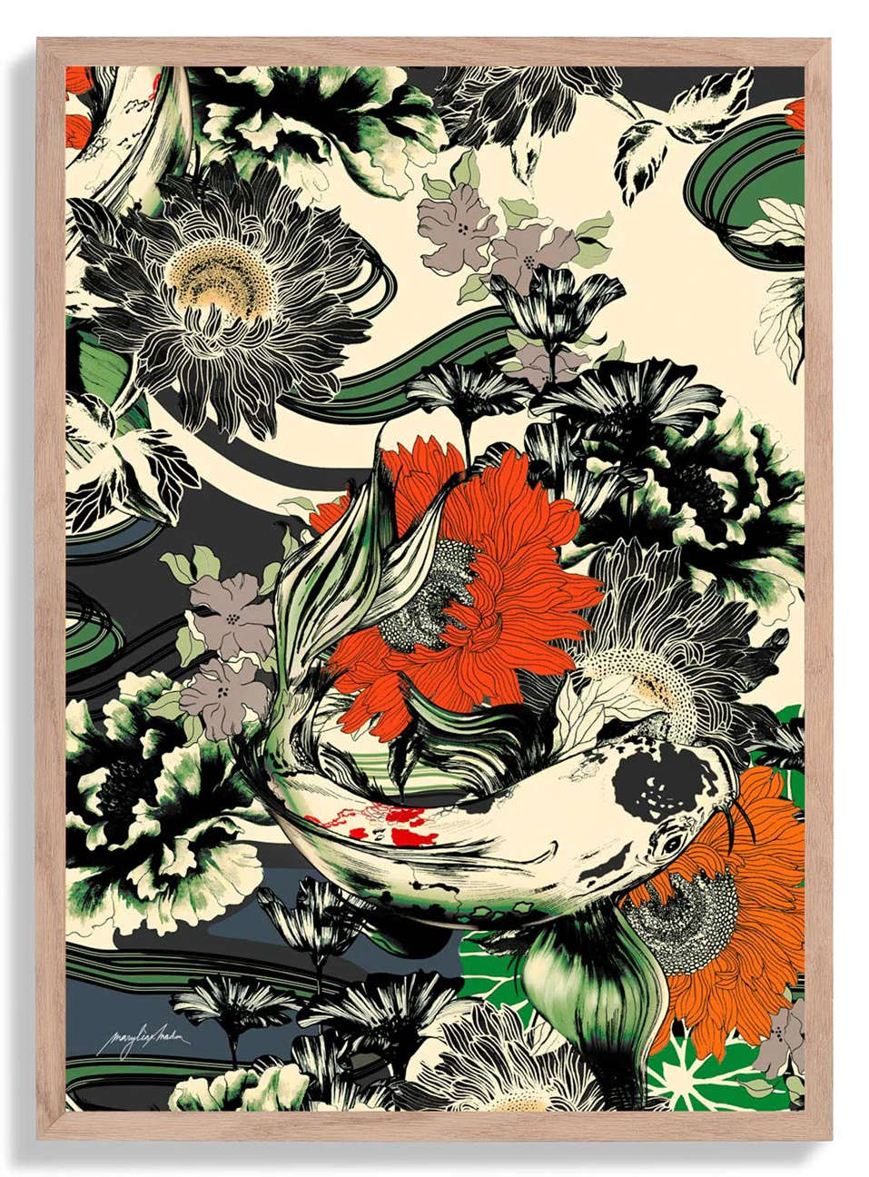 Koi-Teich Japan Kimono von Marylène Madou