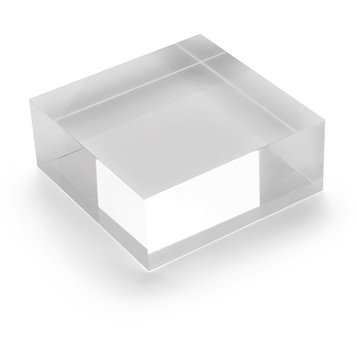 Deflecto Acrylblock, 10 x 10 x 4 cm, transparent