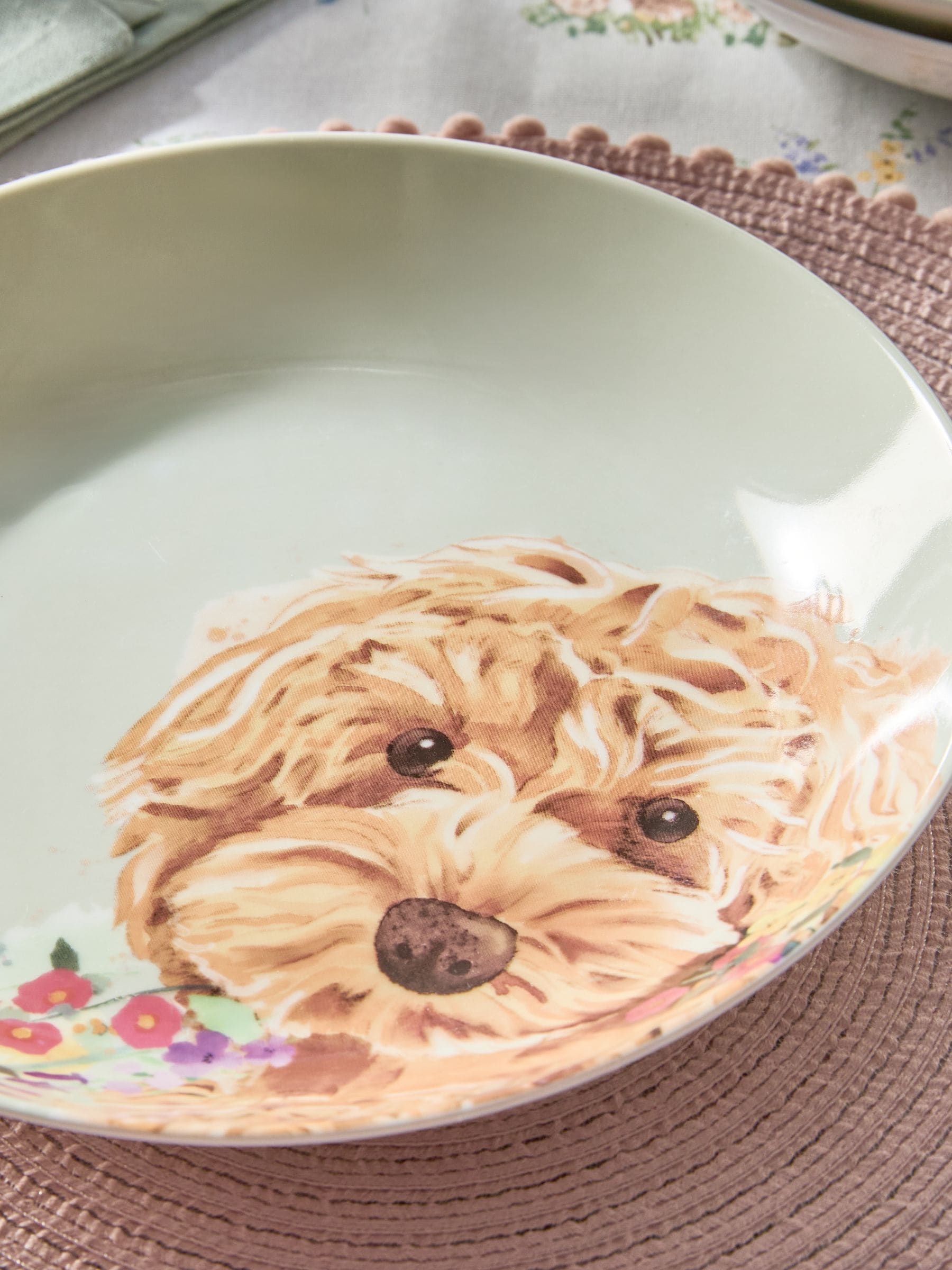 Set of 4 Charlie The Cockapoo Dog Pasta Bowls