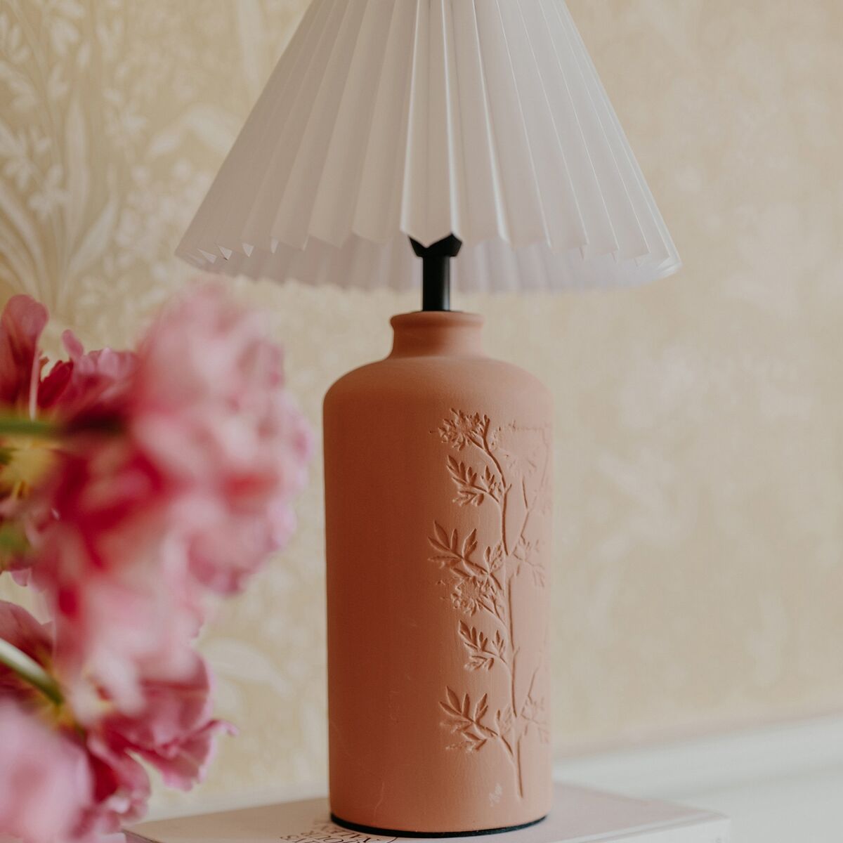 Flora Terrakotta bordlampe, 39 cm