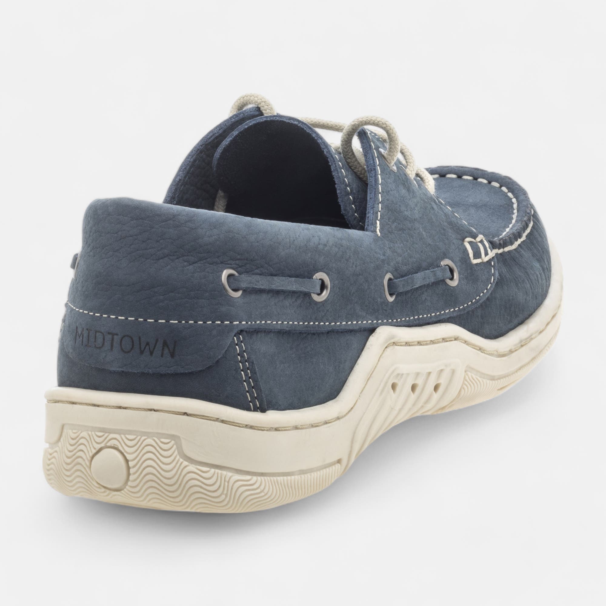Chaussures bateau Homme en cuir bleu marine