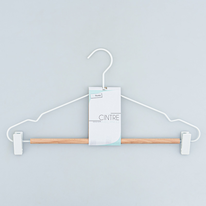 Cintre avec pinces blanc