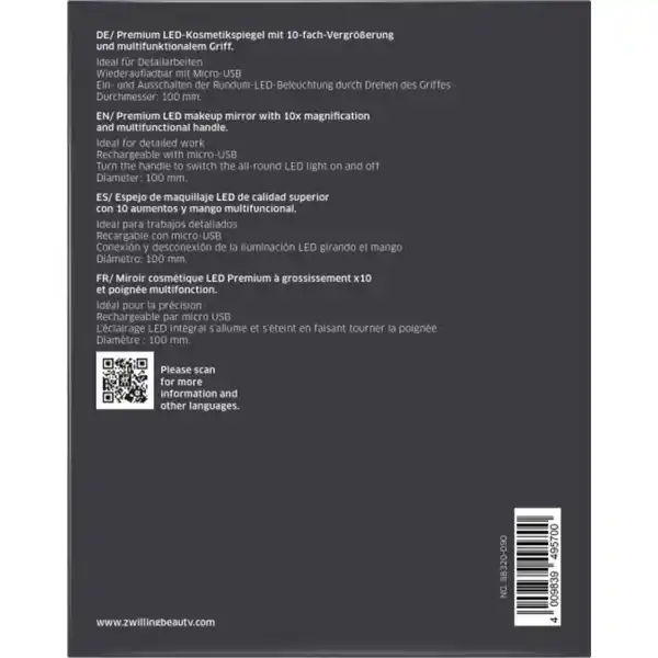 LED-Kosmetikspiegel 10-fach Vergrößerung