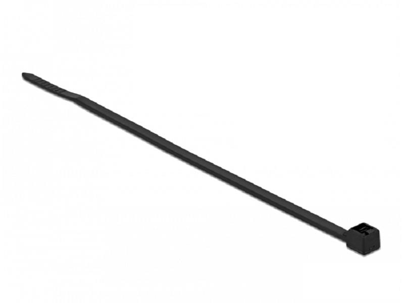Delock Kabelbinder Schwarz 100 mm x 2.5 mm, 100 Stück Hitzebeständiger Kabelbinder