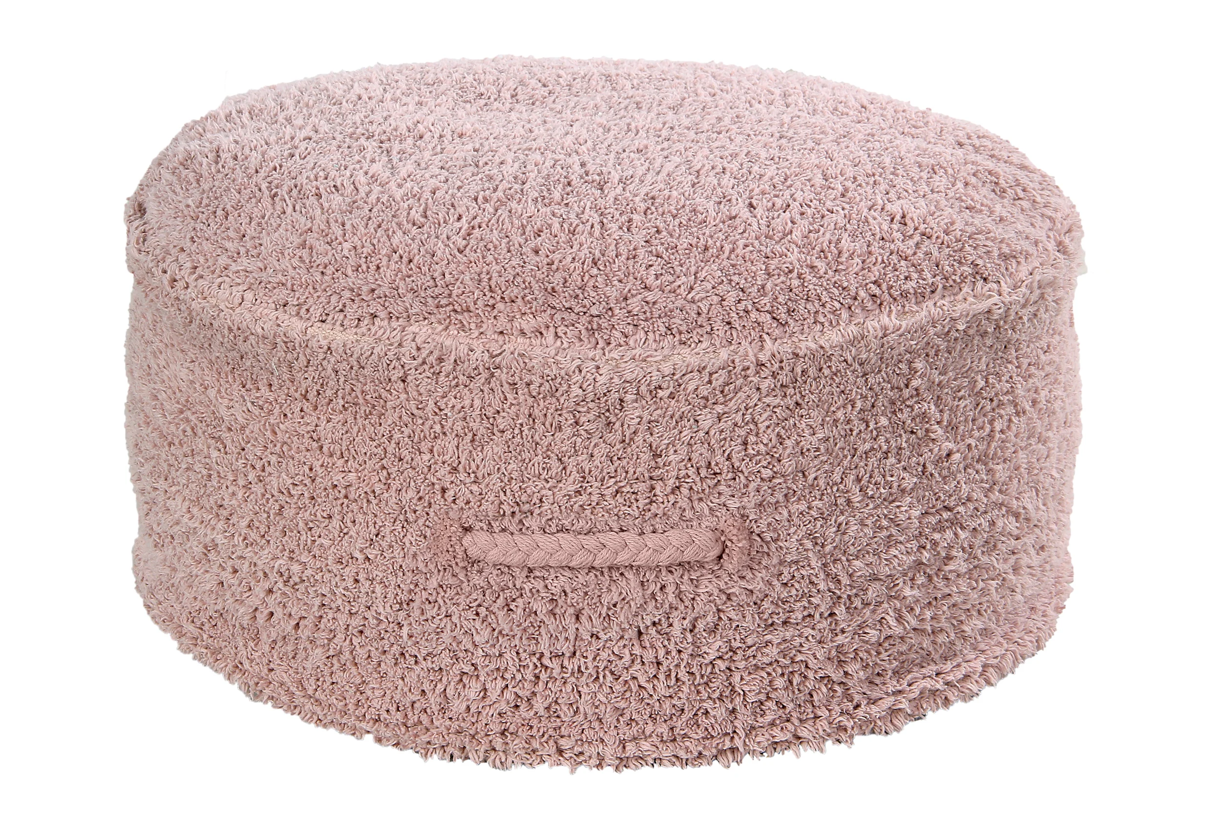 CHILL - Pouf rond couvert en coton | Rose