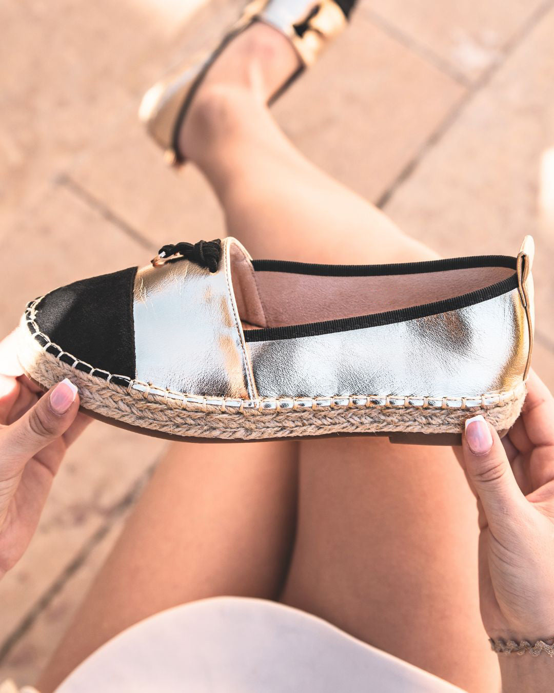 Sandale femme espadrille plateforme doré - Nora