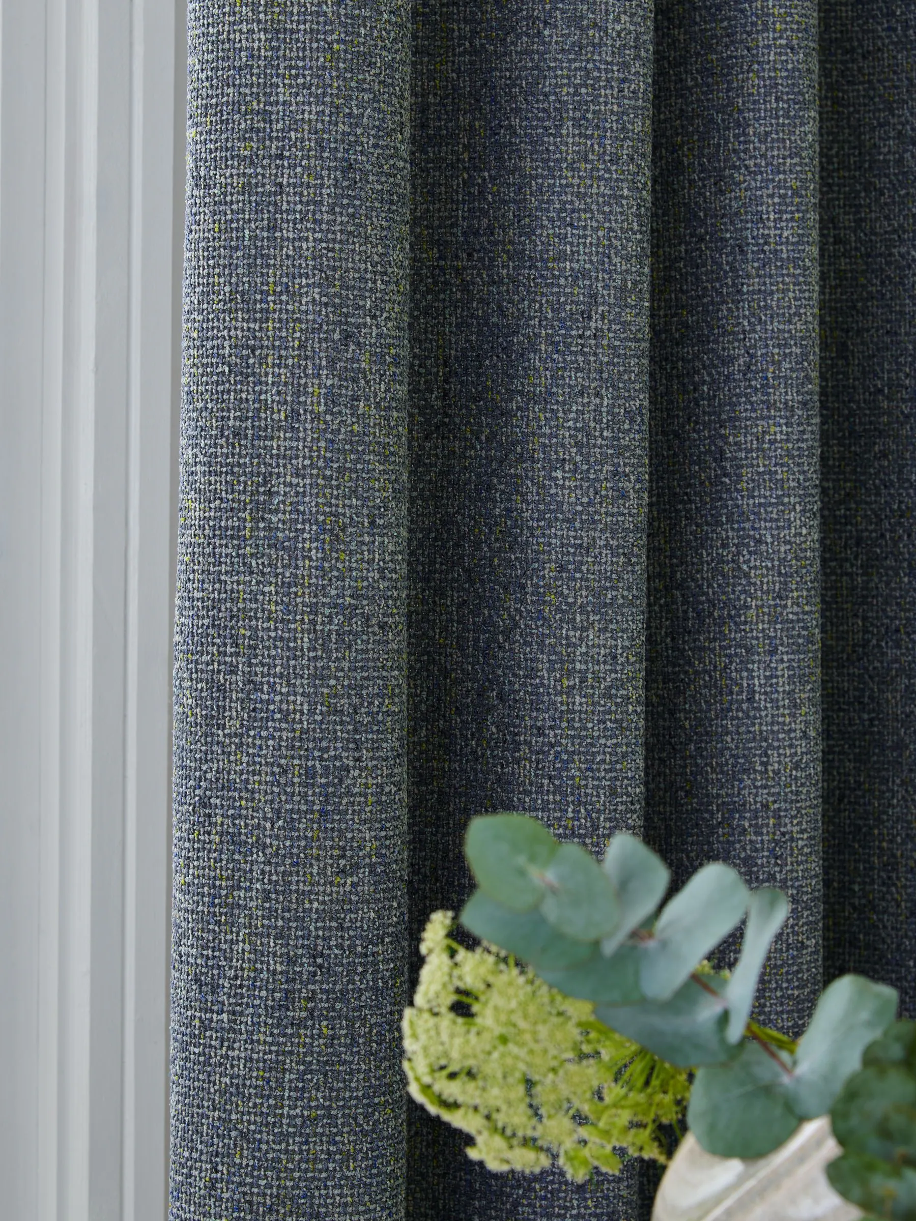 Chunky Marl Textured Eyelet Lined Curtains
