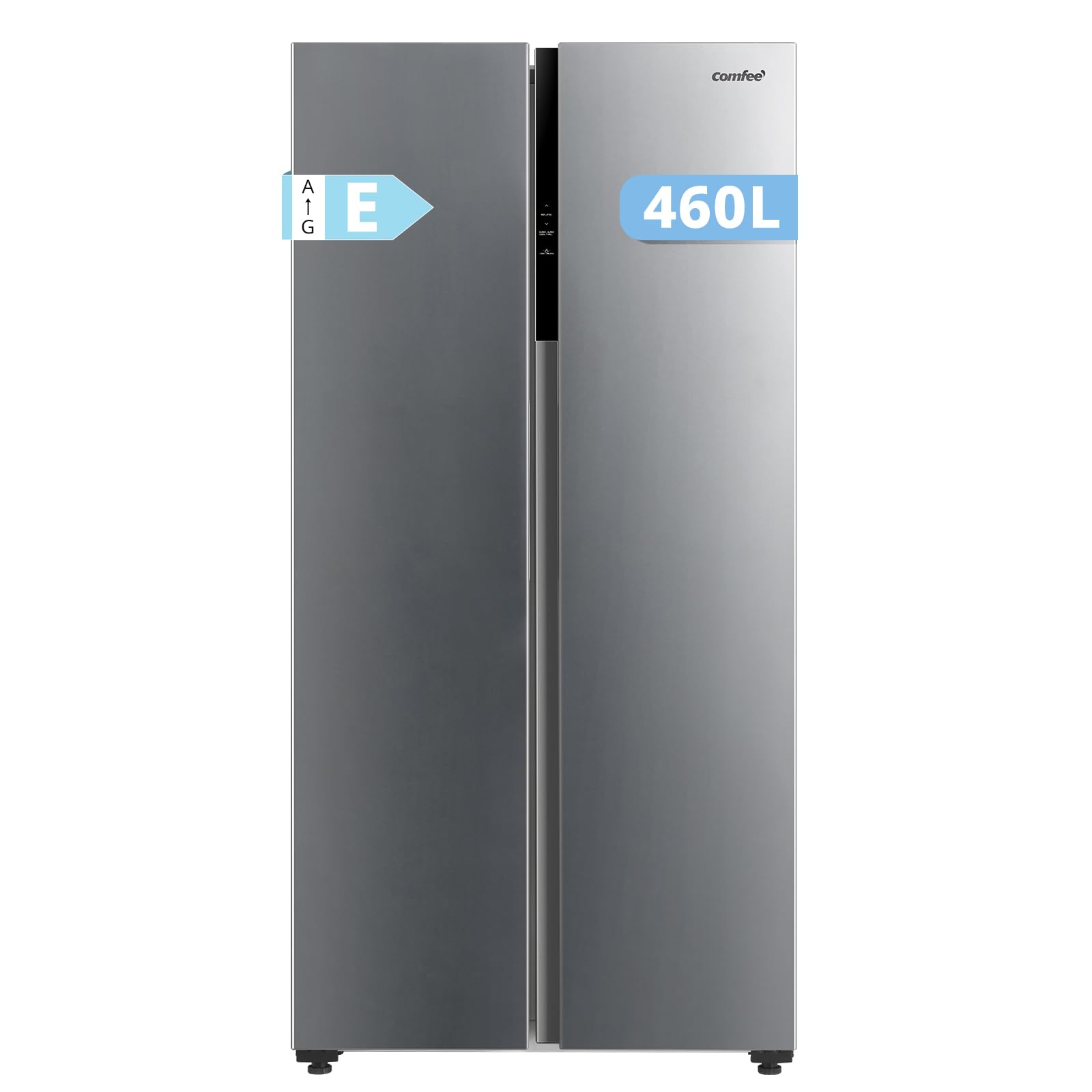 Comfee' RCS609IX2 Réfrigérateur-Congélateur Américan/No Frost/Compresseur Inverter/Hauteur 177,5 cm/460 L(271+189) de Réfrigération/Double contrôle/Su