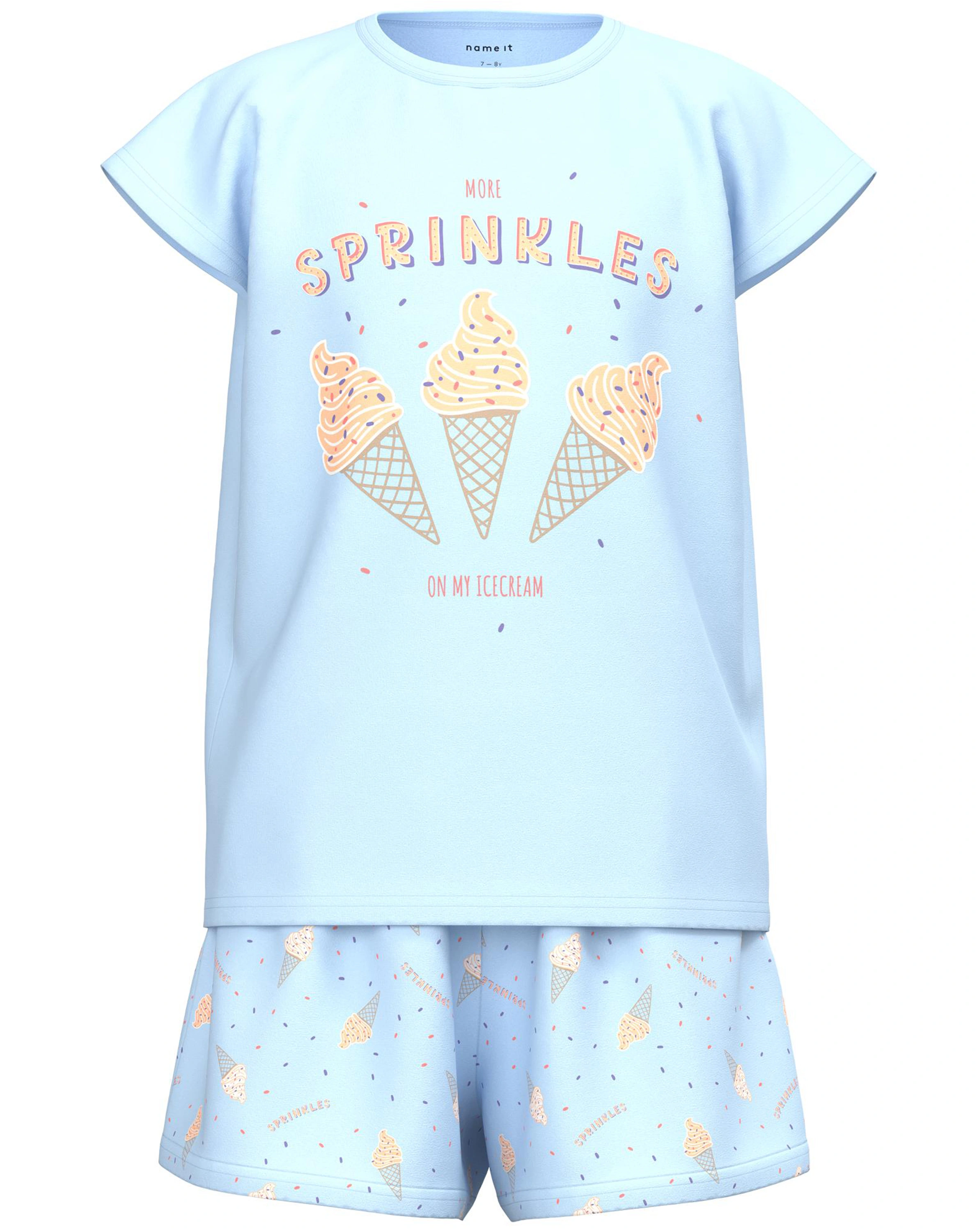 Schlafanzug kurz NKFNIGHTSET - ICECREAM in breeze