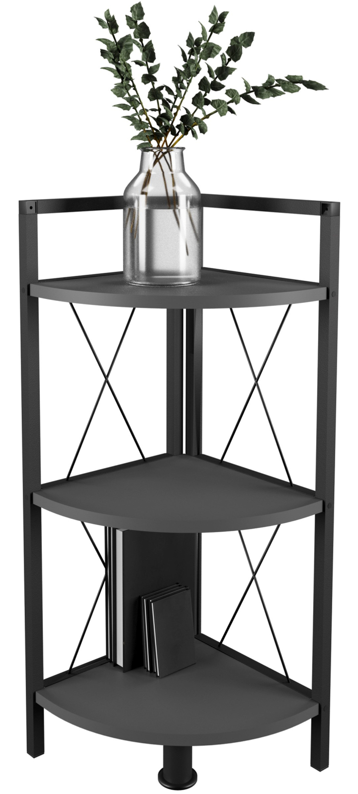 Eckregal INSASI 2 - anthrazit-schwarz - 87 cm hoch