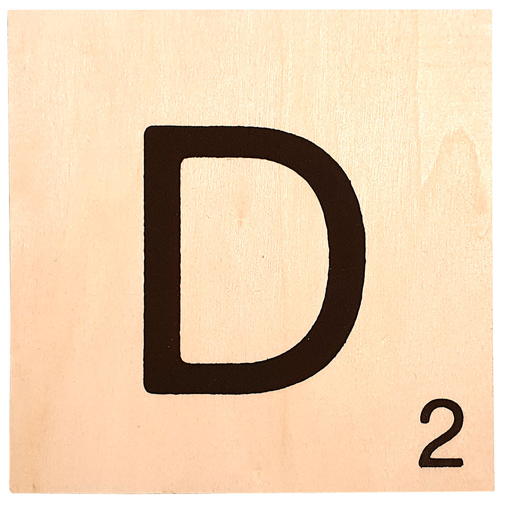 Lettre D bois à décorer 10x10cm