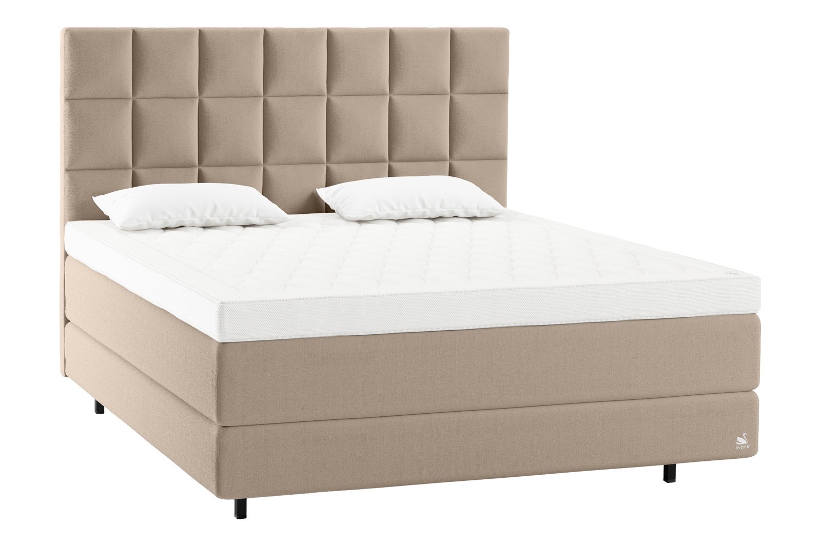 Zilva Kontinentalseng 180x210 Tekstil Moment Beige, Heaven Duo® overmadrass og Floating ben, Sengegavl selges separat.