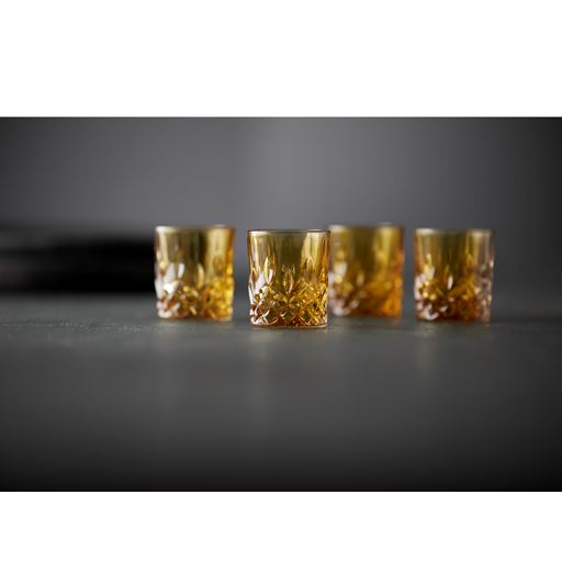Lyngby Glas Sorrento 4-pak Shotglas, Amber, 4 cl