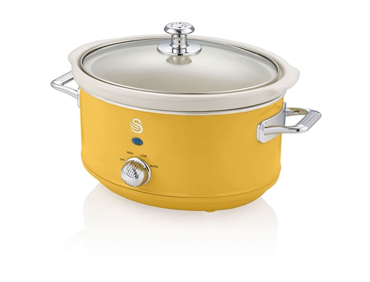 SWAN - Multicuiseur Sf17021yelneu retro mijoteuse 3,5l poêle amovible en céramiq...