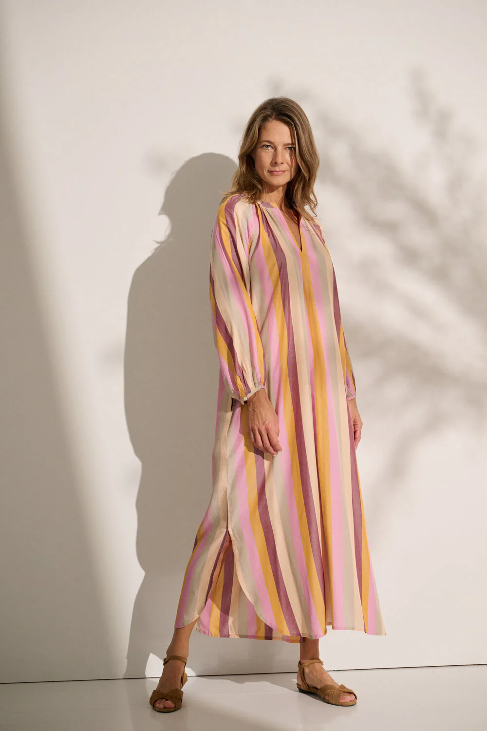 Moshi Moshi Mind  Sun silky stripe kaftan - Rose Stripe
