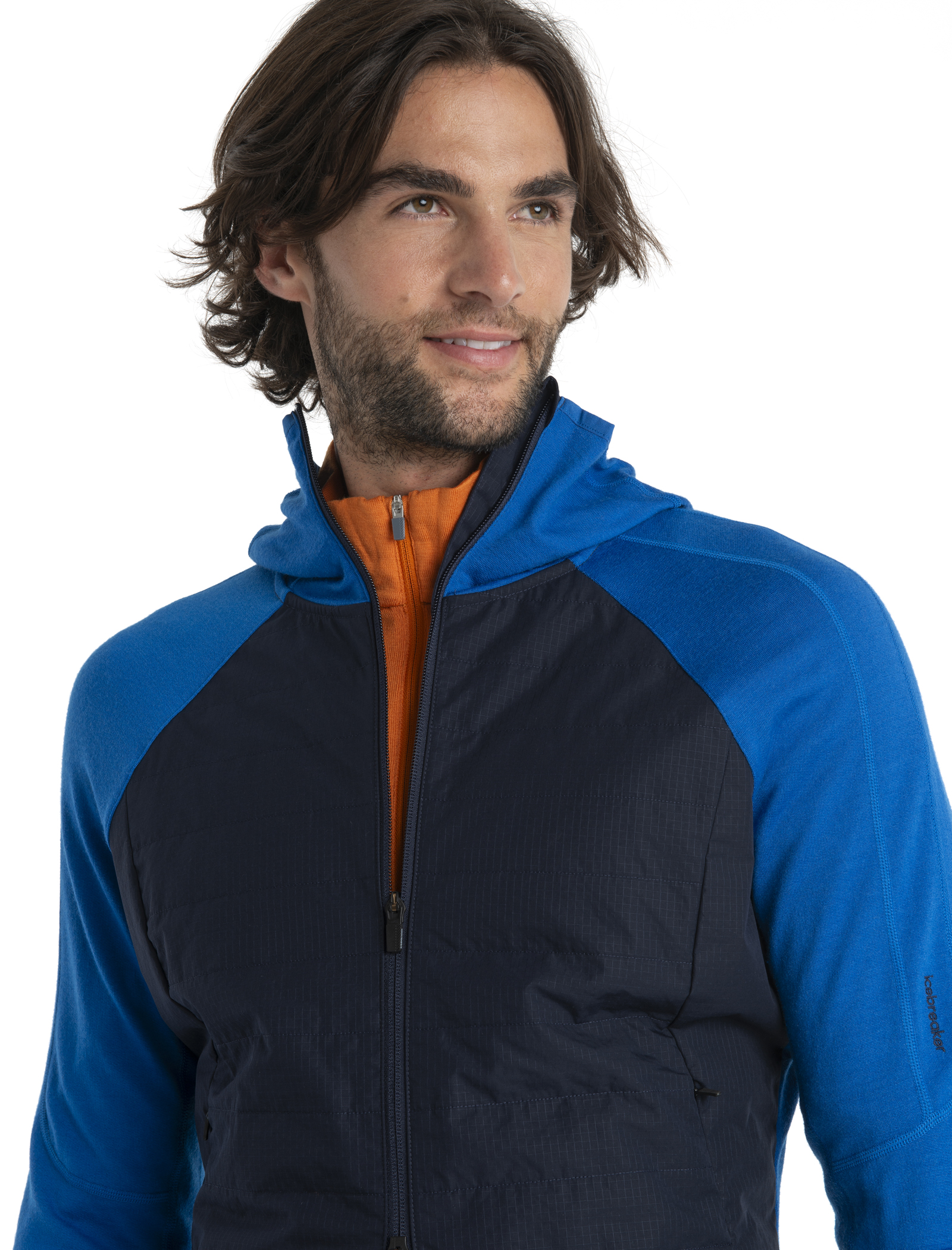 Merino Quantum Hybrid LS Zip Hoodie Herre Lazurite/Midnight Navy/Cb