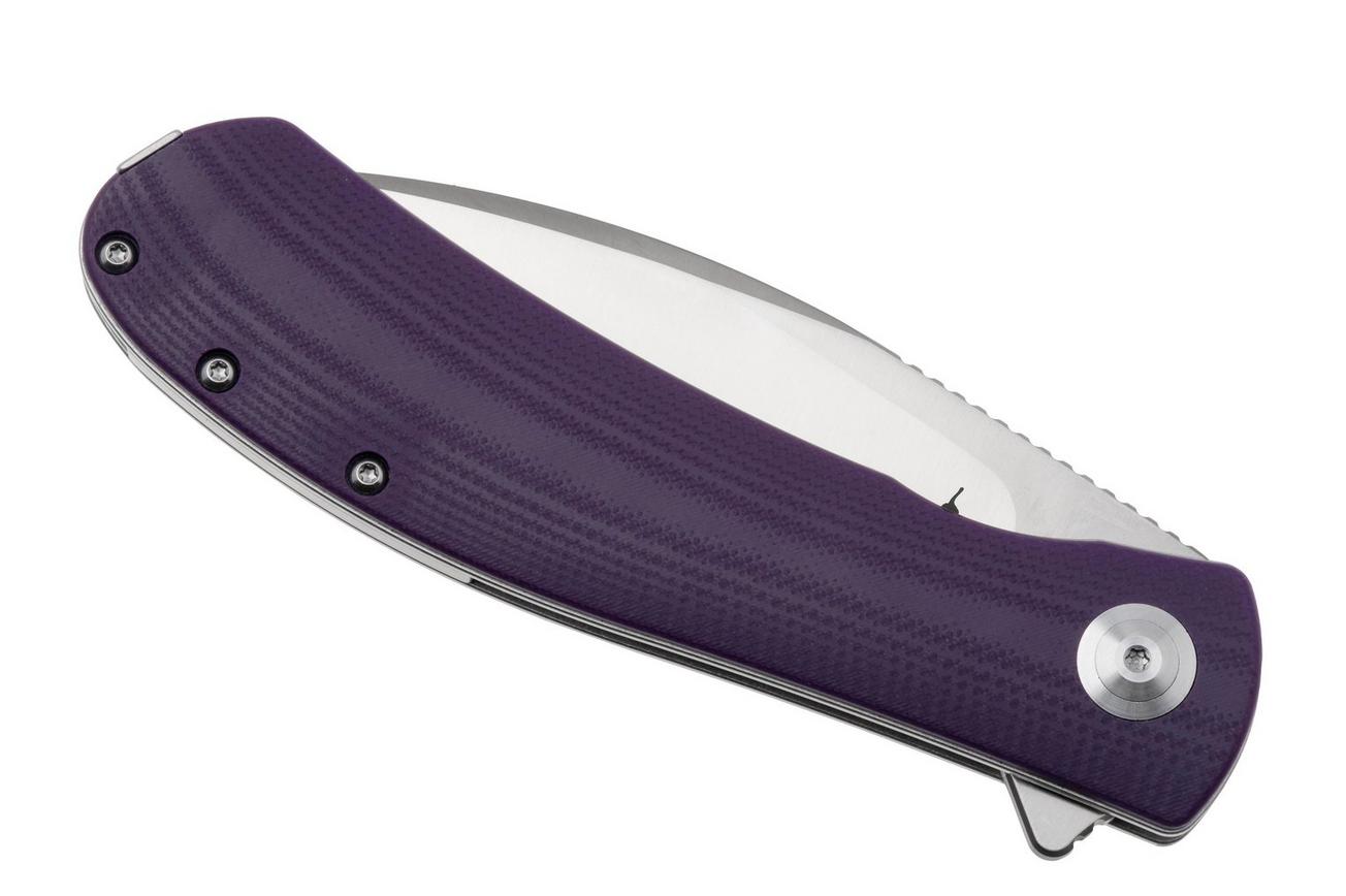 Trollsky Knives Mandu XL MT006-XL Satin D2, Purple G10 zakmes