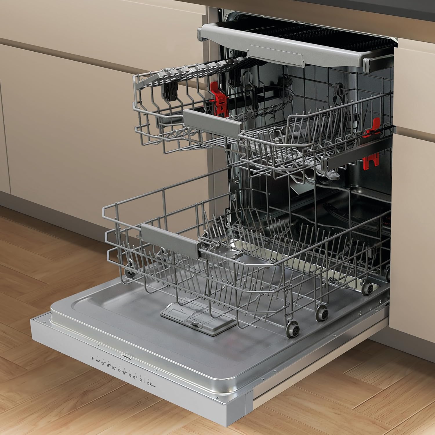 Bauknecht BK4PB14BN7A0X Integrierbarer Geschirrspüler/ 60 cm/ActiveDry – automatisches Türöffnungssystem/Startzeitvorwahl/Vollwasserschutz/Rapid 50° - sauber im Handumdrehen/Option MultiZone