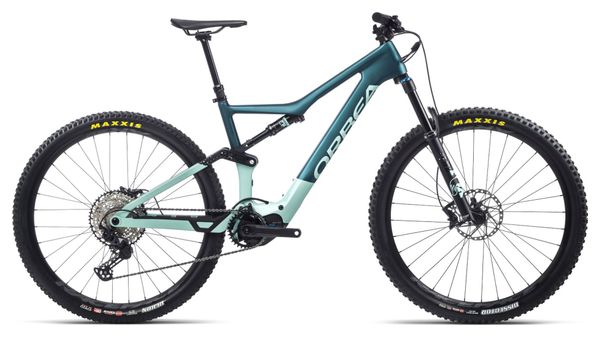 VTT Électrique Tout-Suspendu Orbea Rise M20 Shimano SLX 12V 360 Wh 29'' Bleu Ocean Vert Ice
