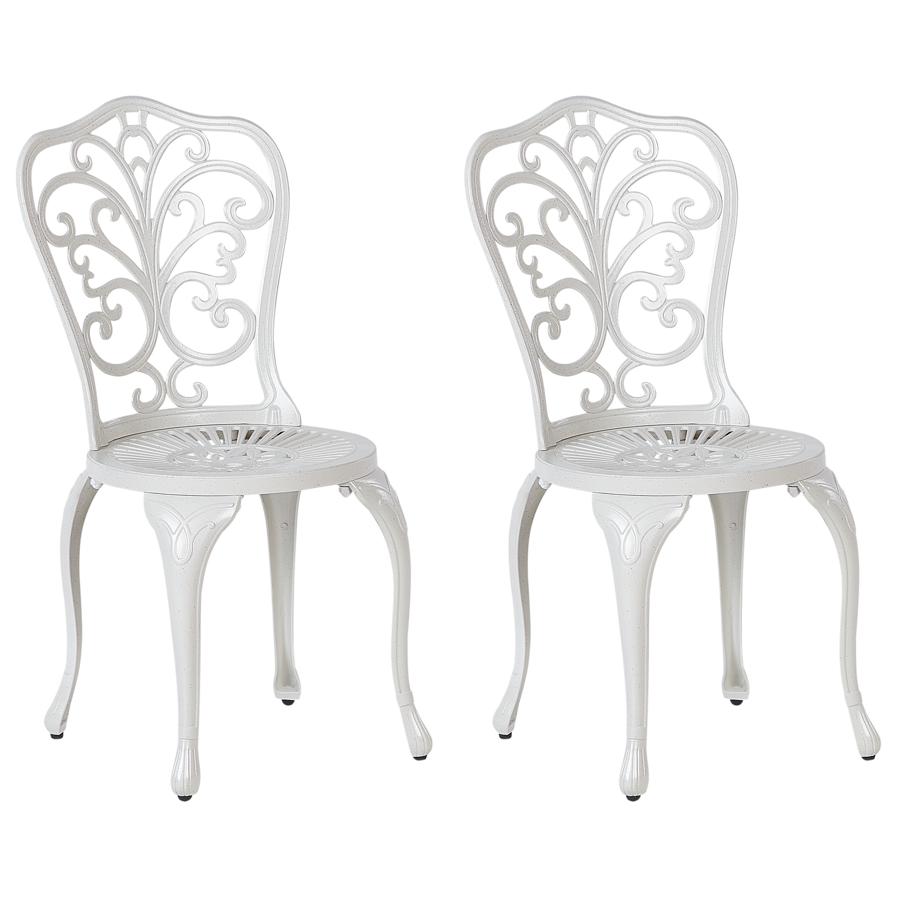 Beliani - TRIORA - Tuinstoel set van 2 - Gebroken wit - Aluminium