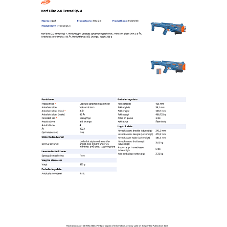 Nerf Elite 2.0 Tetrad QS 4