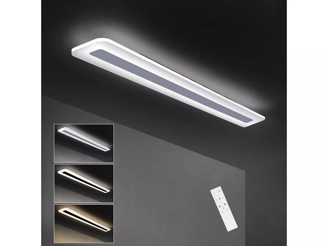 NETTLIFE LED plafonnier panneau dimmable avec télécommande 40W 100CM