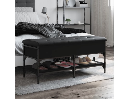 VIDAXL - Banc à chaussures noir 102x42x45 cm bois d'ingénierie