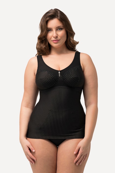 Bodyforming-Hemd, Nadelstreifen, ohne BH tragbar