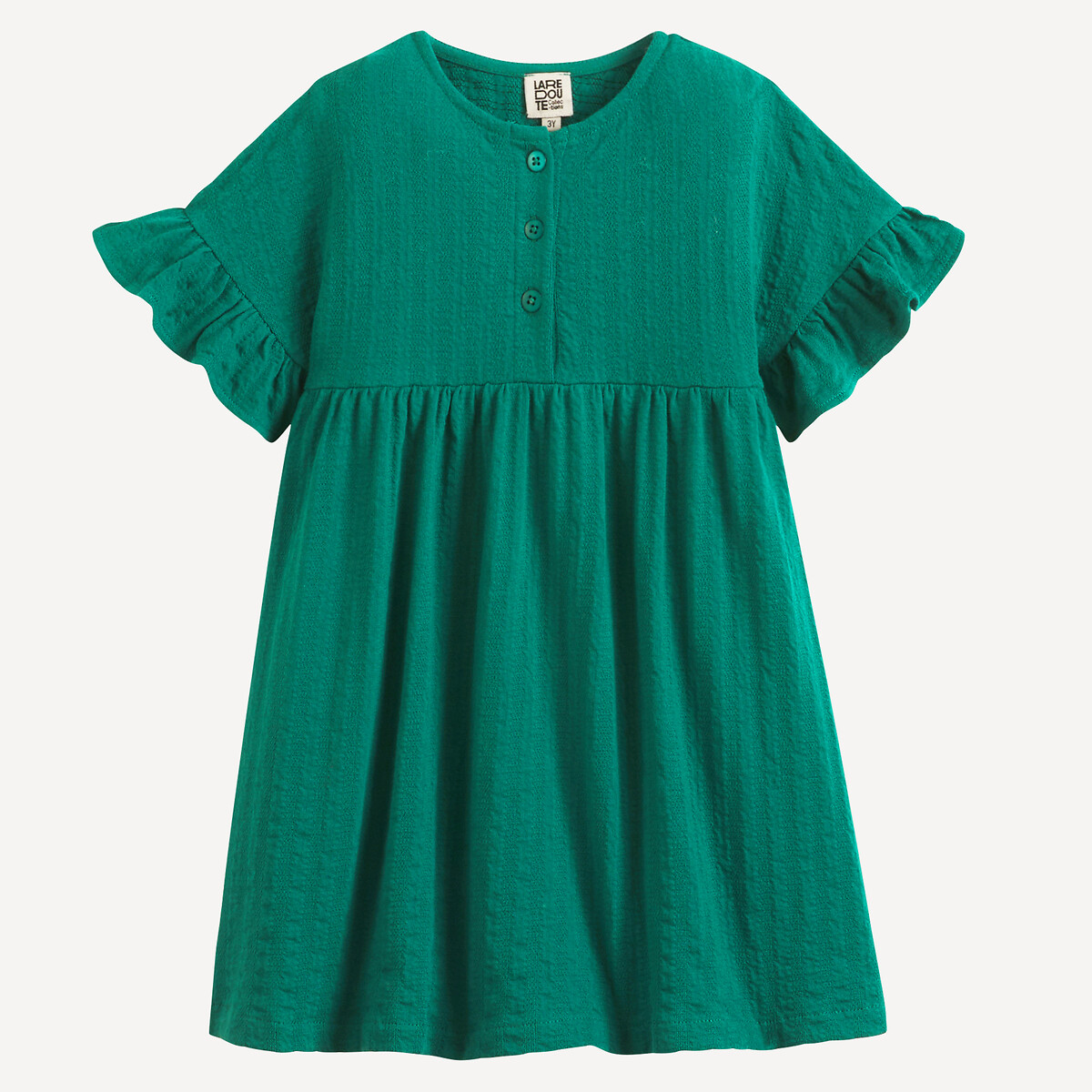 COLEÇÃO LA REDOUTE<br>Vestido de manga curta com babados