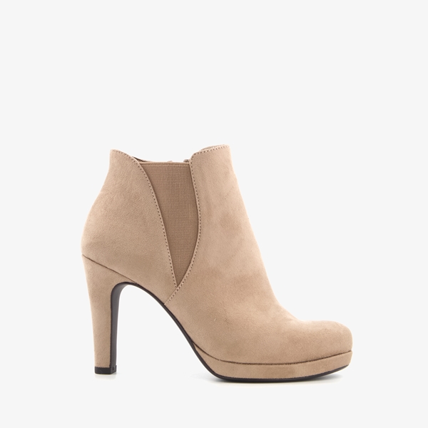 Tamaris dames enkellaarsjes met hoge hak beige