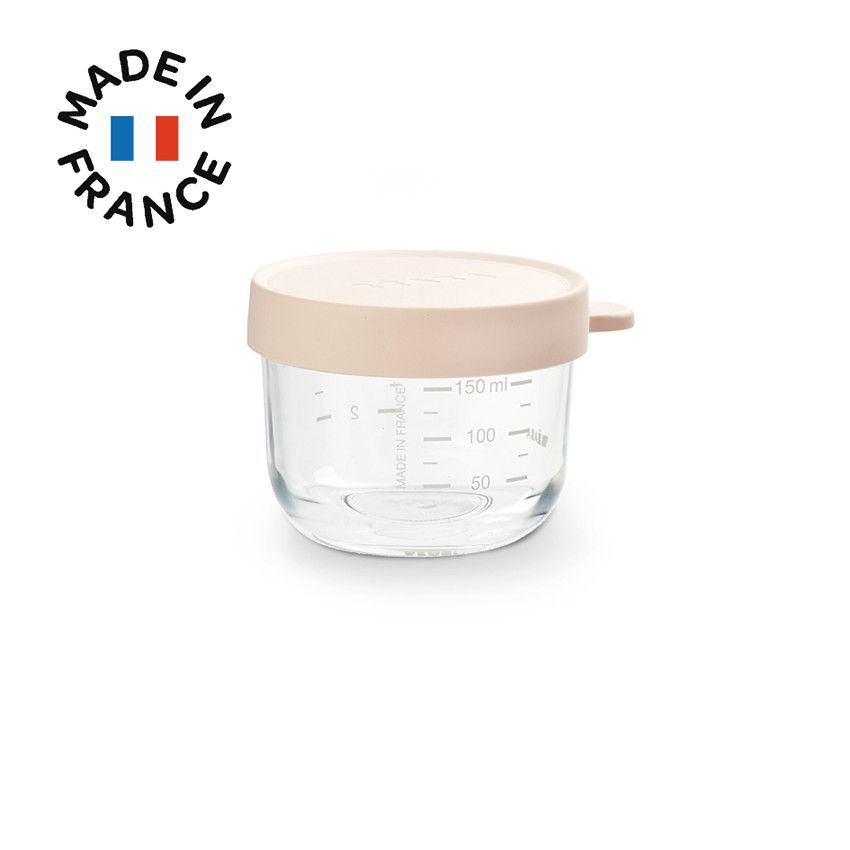 Pot de conservation en verre 150 ml – Rose - Ecru