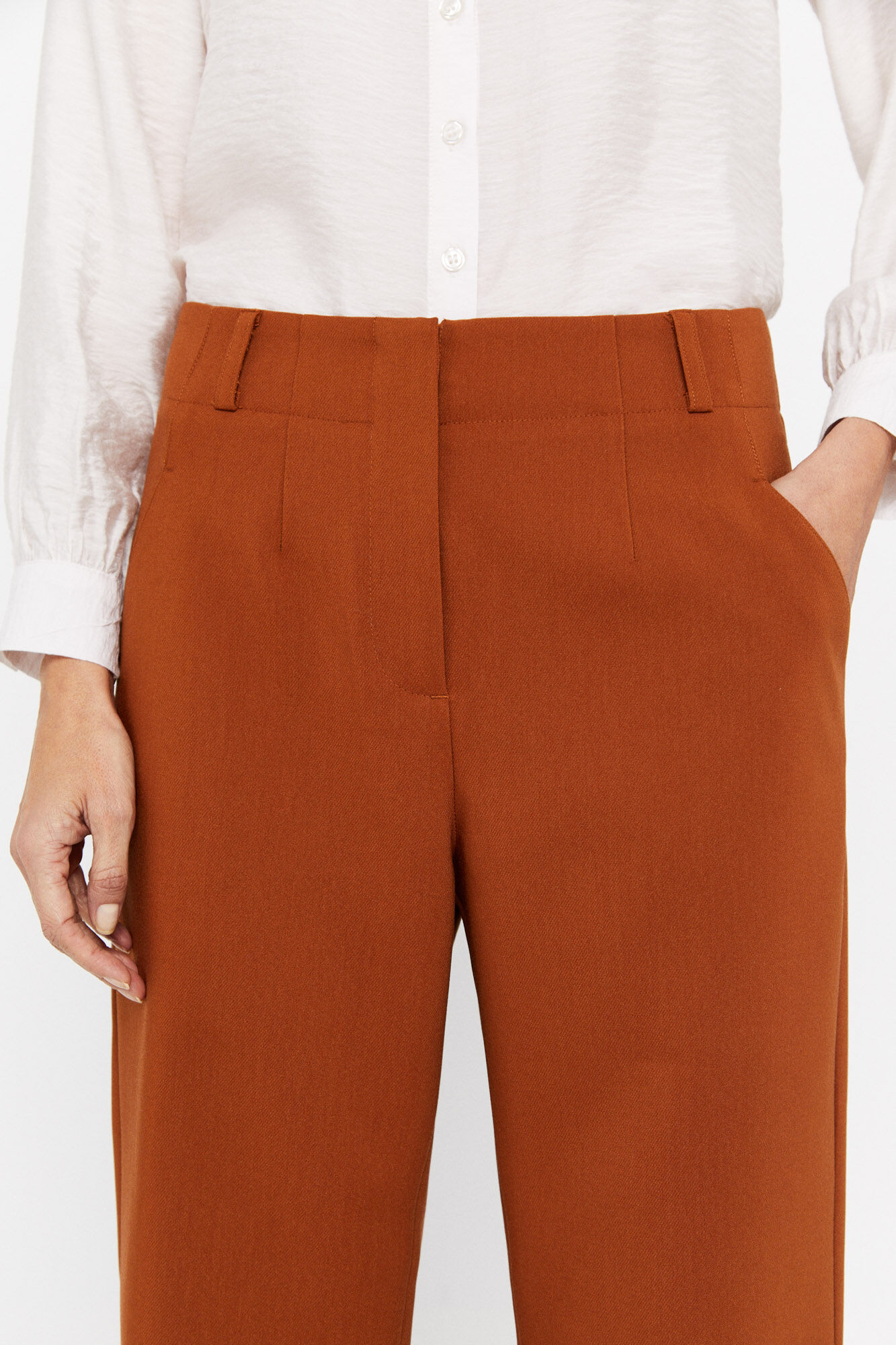 Calça social com pregas - Camel