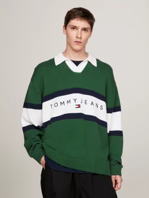 Camisa de rugby com gola alta e blocos de cores