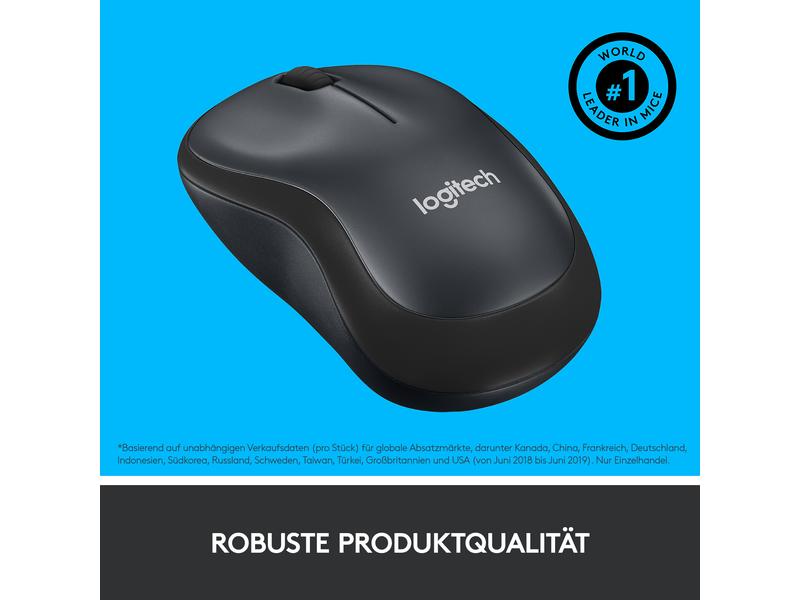 Logitech Maus M220 Silent , kabellos Geräuscharme USB-Funkmaus für Links- & Rechtshänder