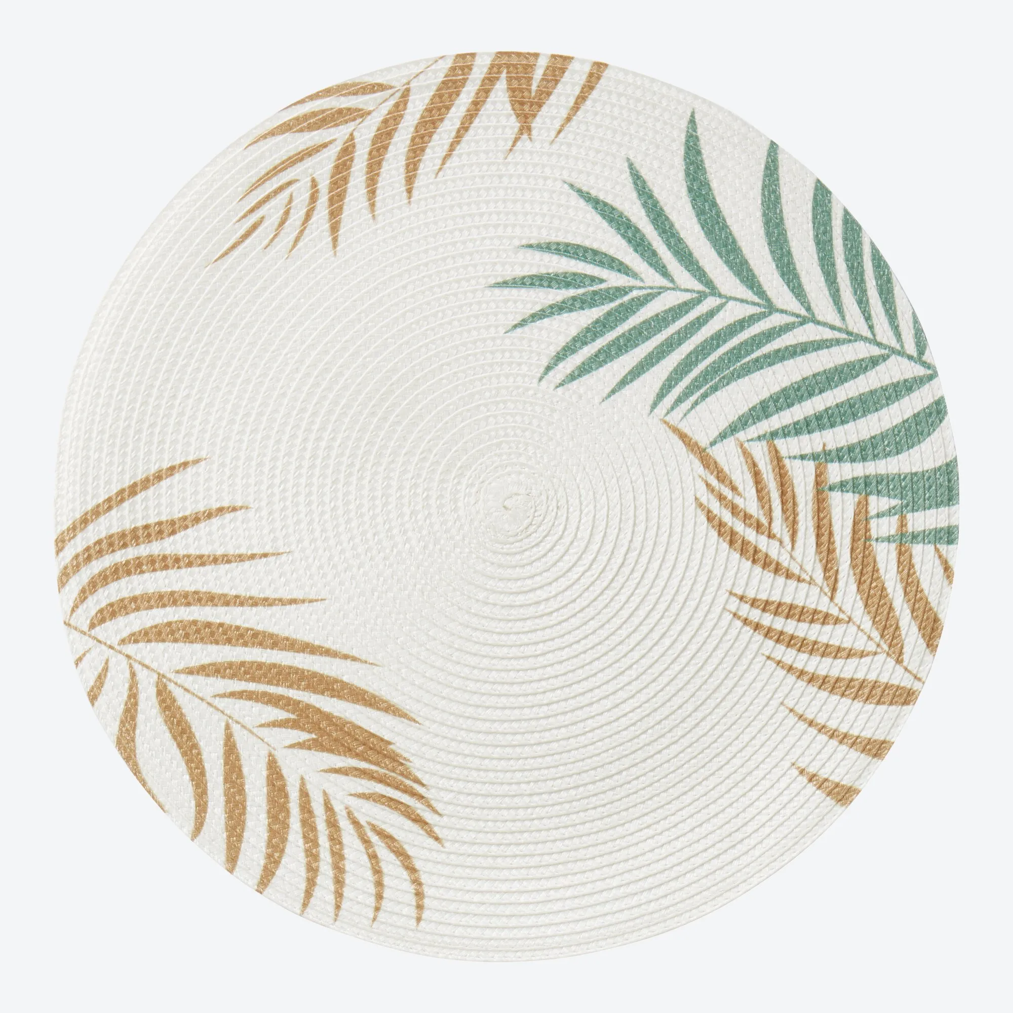 Platz-Set mit Palmblätter-Druck, Ø ca. 38cm