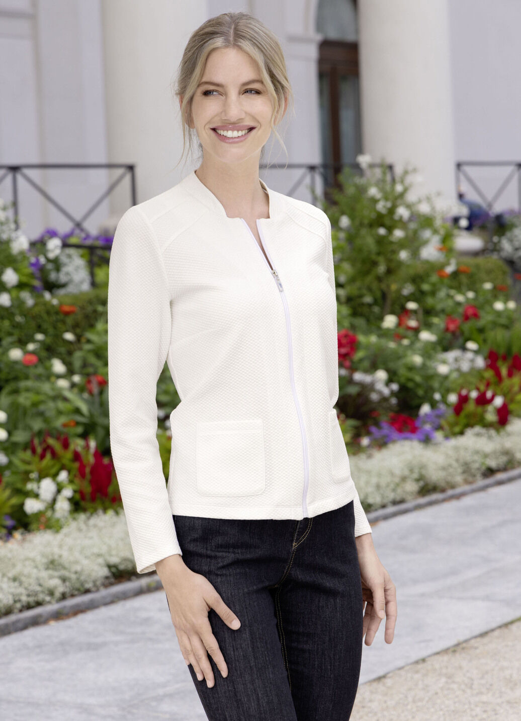 Blusenjacke mit Stehkragen