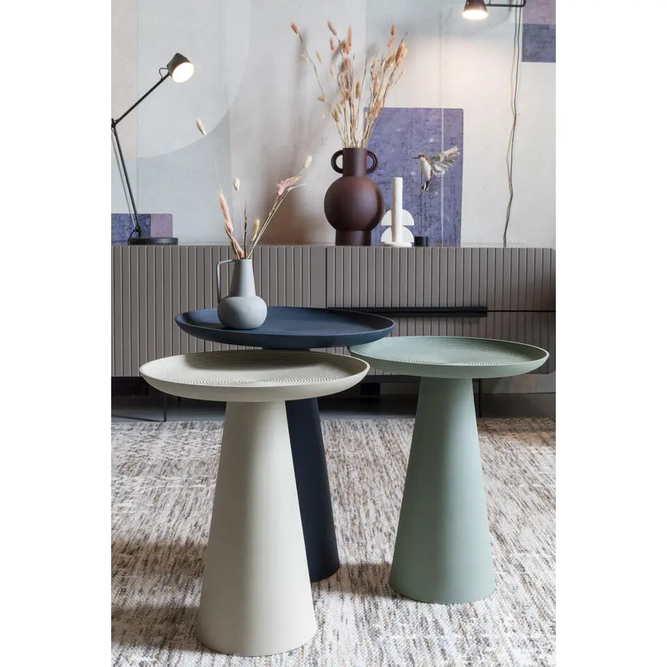 Housecraft Ringar Bijzettafel Rond Metaal 34,5x34,5 cm (M) Blauw