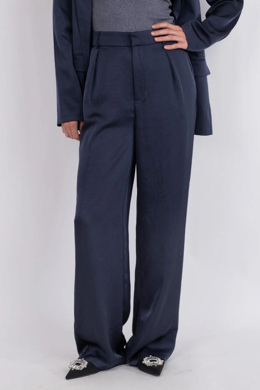 Neo Noir Alessandra Heavy Sateen Pants midnight blue