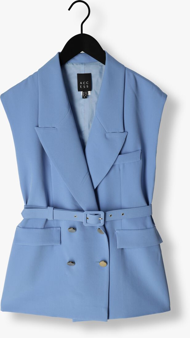 blauwe access gilet double-breasted waistcoat with belt