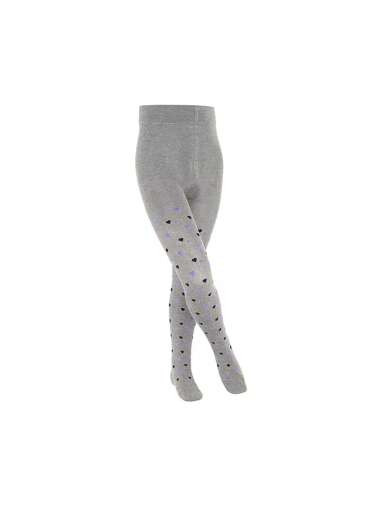 FALKE Mädchen Strumpfhose CUTE HEARTS lt heather  hellgrau
