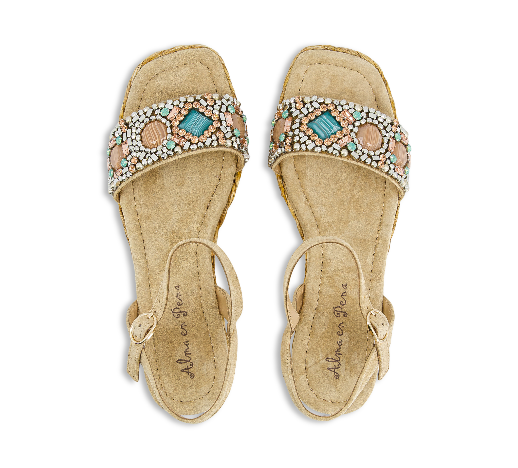 Alma En Pena Riemchensandalen beige/taupemulticolor