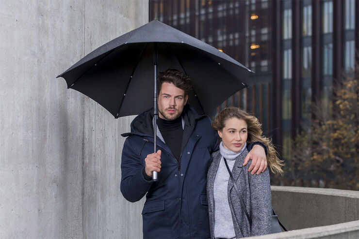 Senz Senz XXL stick storm umbrella pure black reflective Pure black reflective