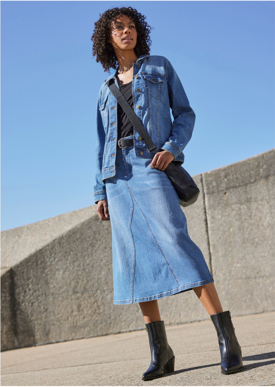 Veste en jean extensible, Basic